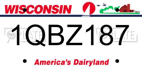 1QBZ187 Wisconsin License Plate