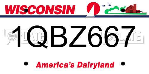 1QBZ667 Wisconsin License Plate