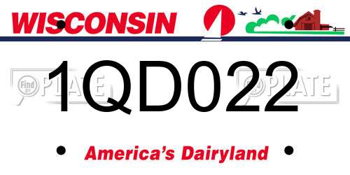 1QD022 Wisconsin License Plate