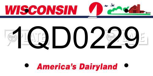 1QD0229 Wisconsin License Plate