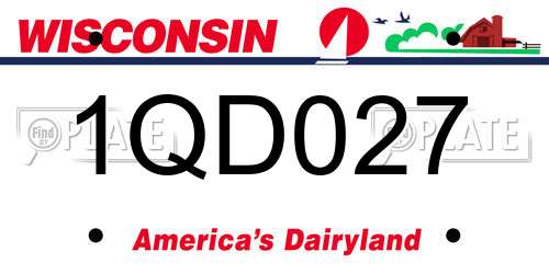 1QD027 Wisconsin License Plate