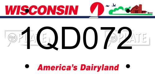 1QD072 Wisconsin License Plate