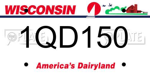 1QD150 Wisconsin License Plate