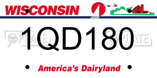 1QD180 Wisconsin License Plate