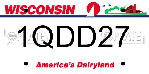 1QDD27 Wisconsin License Plate