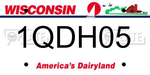 1QDH05 Wisconsin License Plate