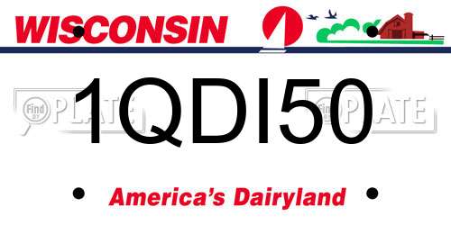 1QDI50 Wisconsin License Plate