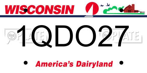 1QDO27 Wisconsin License Plate