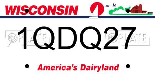 1QDQ27 Wisconsin License Plate