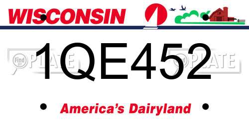 1QE452 Wisconsin License Plate