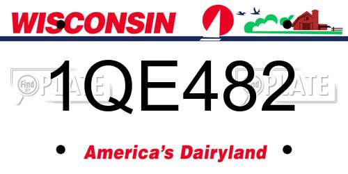 1QE482 Wisconsin License Plate