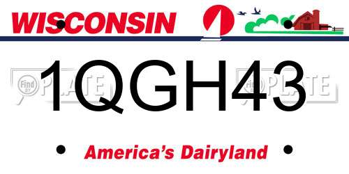 1QGH43 Wisconsin License Plate