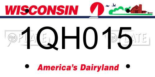 1QH015 Wisconsin License Plate
