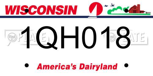 1QH018 Wisconsin License Plate
