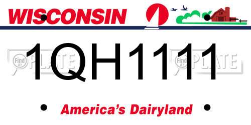 1QH1111 Wisconsin License Plate