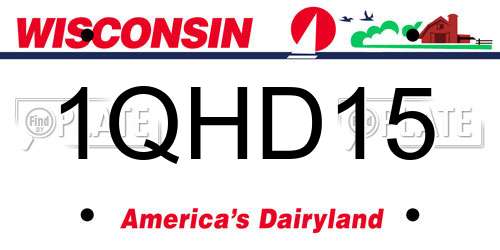 1QHD15 Wisconsin License Plate
