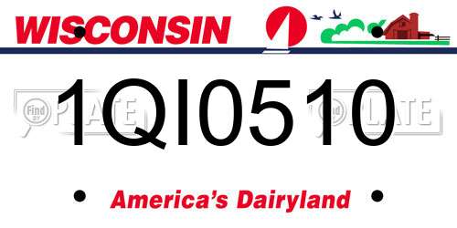 1QI0510 Wisconsin License Plate