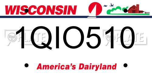 1QIO510 Wisconsin License Plate