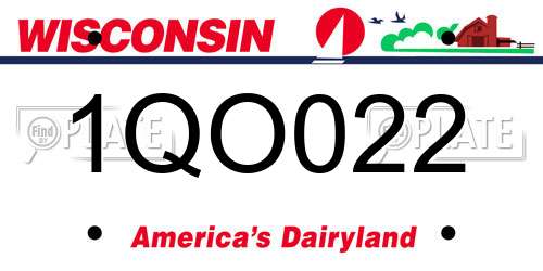 1QO022 Wisconsin License Plate