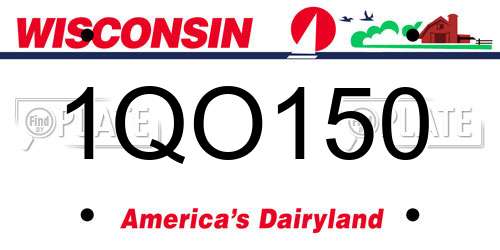1QO150 Wisconsin License Plate