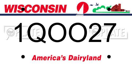 1QOO27 Wisconsin License Plate