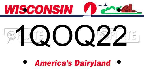 1QOQ22 Wisconsin License Plate