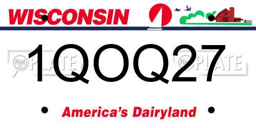 1QOQ27 Wisconsin License Plate