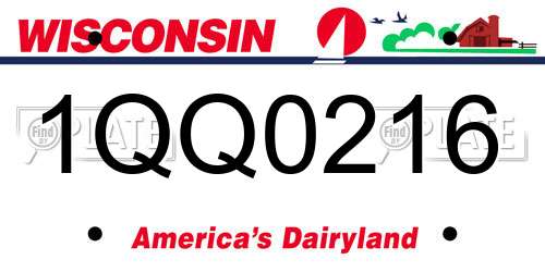 1QQ0216 Wisconsin License Plate