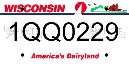 1QQ0229 Wisconsin License Plate