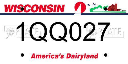 1QQ027 Wisconsin License Plate