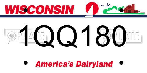 1QQ180 Wisconsin License Plate