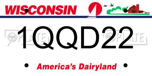 1QQD22 Wisconsin License Plate