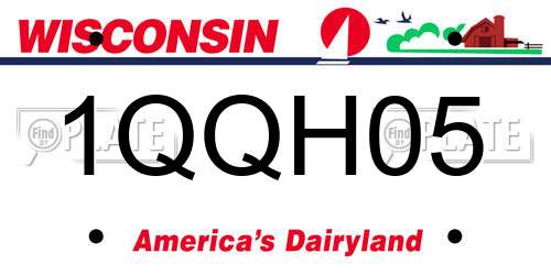 1QQH05 Wisconsin License Plate