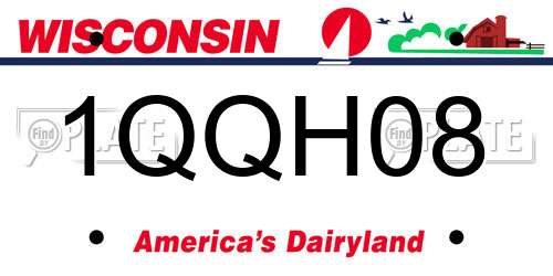 1QQH08 Wisconsin License Plate