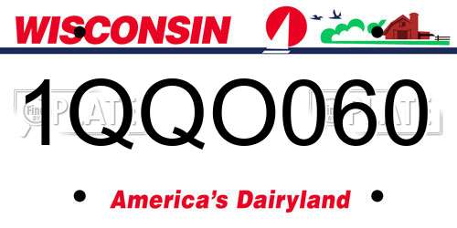 1QQO060 Wisconsin License Plate