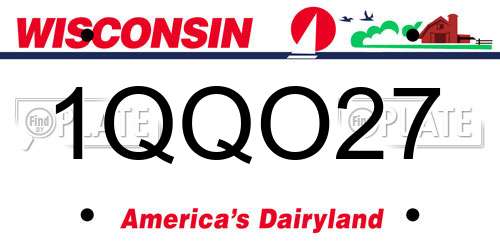 1QQO27 Wisconsin License Plate