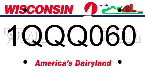 1QQQ060 Wisconsin License Plate