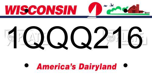 1QQQ216 Wisconsin License Plate