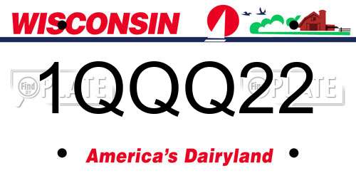 1QQQ22 Wisconsin License Plate