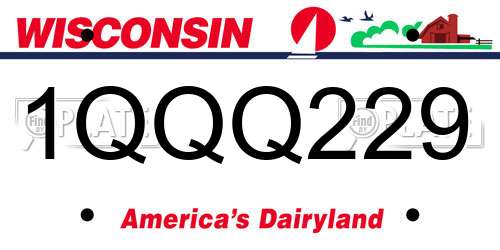 1QQQ229 Wisconsin License Plate