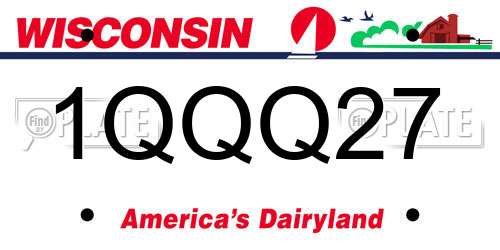 1QQQ27 Wisconsin License Plate