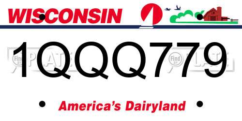1QQQ779 Wisconsin License Plate