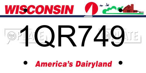 1QR749 Wisconsin License Plate