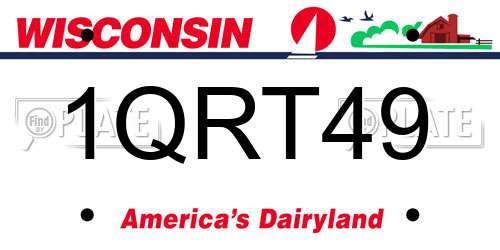 1QRT49 Wisconsin License Plate