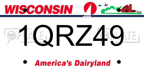 1QRZ49 Wisconsin License Plate