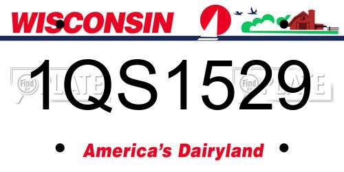 1QS1529 Wisconsin License Plate