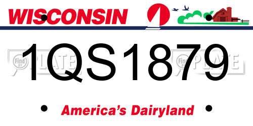 1QS1879 Wisconsin License Plate