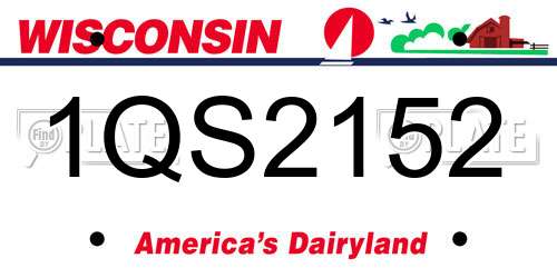 1QS2152 Wisconsin License Plate