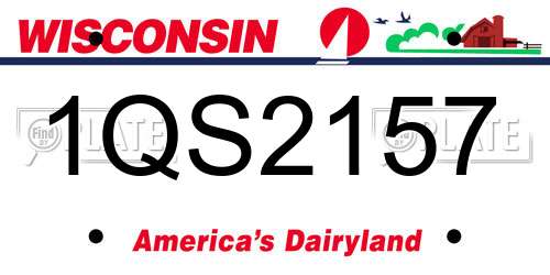 1QS2157 Wisconsin License Plate