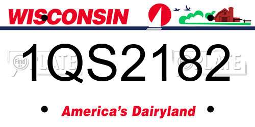 1QS2182 Wisconsin License Plate